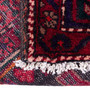 Zanjan Persian Rug 8x4 ft - Semi Antique Medallion Toranj, Herati Mahi Madder Red, Navy Blue, Crimson Hand Knotted | pile detail | SKU 112395