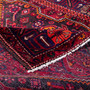 Zanjan Persian Rug 8'10" x 4'11" - Semi Antique Medallion Navy Blue, Crimson Hand Knotted | corner detail | SKU 112395
