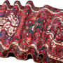 Karaja Persian Rug 9x2 ft - Semi Antique Medallion Ultramarine, Red Hand Knotted | detail view | SKU 112407