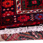 Karaja Persian Rug 6'6" x 3'2" - Semi Antique Medallion Ultramarine, Red Hand Knotted | pile detail | SKU 112408