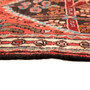 Hamadan Persian Rug 9'9" x 3'11" - Semi Antique Afshan Red, Blue Hand Knotted | side view | SKU 110105