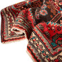 Hamadan Persian Rug 9'9" x 3'11" - Semi Antique Afshan Red, Blue Hand Knotted | detail view | SKU 110105
