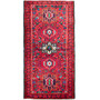Karaja Persian Rug 6x3 ft - Semi Antique Medallion Ultramarine, Red Hand Knotted | front view | SKU 112409