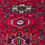 Karaja Persian Rug 6'3" x 3'1" - Semi Antique Medallion Ultramarine, Red Hand Knotted | side view | SKU 112409