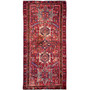 Karaja Persian Rug 6'3" x 2'11" - Semi Antique Medallion Ultramarine, Red Hand Knotted | front view | SKU 112410