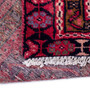 Karaja Persian Rug 6'3" x 2'11" - Semi Antique Medallion Ultramarine, Red Hand Knotted | pile detail | SKU 112410