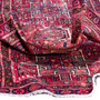 Karaja Persian Rug 6x2 ft - Semi Antique Medallion Ultramarine, Red Hand Knotted | detail view | SKU 112410