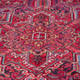Sharabian Persian Rug 8x5 ft - Semi Antique Medallion (Toranj), Geometric Madder Red, Dark Red, Burgundy Hand Knotted | side view | SKU 112414