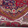 Tabriz Persian Rug 11'4" x 8'4" - Semi Antique Medallion Red, Cream Hand Knotted | detail view | SKU 112416