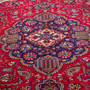 Tabriz Persian Rug 11x8 ft - Semi Antique Medallion (Toranj), Shah Abbasi Red, Cream, Navy Blue Hand Knotted | side view | SKU 112416