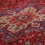 Tabriz Persian Rug 13'3" x 9'8" - Semi Antique Medallion Red, Cream Hand Knotted | side view | SKU 112417