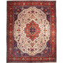 Azarshahr Persian Rug 12'10" x 9'7" - Semi Antique Medallion Red, Cream Hand Knotted | front view | SKU 112424