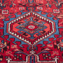 Karaja Persian Rug 12'6" x 2'9" - Semi Antique Medallion Ultramarine, Red Hand Knotted | side view | SKU 112425