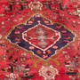 Azerbaijan Persian Rug 11'6" x 3'10" - Semi Antique Medallion Red, Cream Hand Knotted | side view | SKU 112427