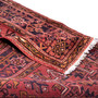 Ahar Persian Rug 10x3 ft - Semi Antique Medallion Toranj Geometric Madder Red Rust Red Navy Blue Hand Knotted | corner detail | SKU 112430