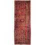 Ahar Persian Rug 10'9" x 3'10" - Semi Antique Medallion Red, Beige Hand Knotted | front view | SKU 112431