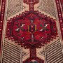 Azerbaijan Persian Rug 14'5" x 3'8" - Semi Antique Medallion Red, Cream Hand Knotted | side view | SKU 112433