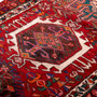 Karaja Persian Rug 8'2" x 3'3" - Semi Antique Medallion Ultramarine, Red Hand Knotted | side view | SKU 112439