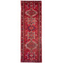 Karaja Persian Rug 10x3 ft - Semi Antique Medallion Ultramarine, Red Hand Knotted | front view | SKU 112440