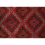 Baluch Persian Rug 12'10" x 4'11" - Semi Antique Mihrab Red, Blue Hand Knotted | side view | SKU 110108