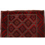 Baluch Persian Rug 12x4 ft - Semi Antique Mihrab Red, Blue Hand Knotted | back view | SKU 110108