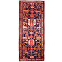 Azerbaijan Persian Rug 9x3 ft - Semi Antique Medallion Toranj Geometric Navy Blue Madder Red Cream Hand Knotted | front view | SKU 112441