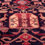 Azerbaijan Persian Rug 9'7" x 3'11" - Semi Antique Medallion Red, Cream Hand Knotted | side view | SKU 112441