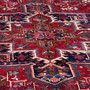 Goravan Persian Rug 9x6 ft - Semi Antique Medallion Blue, Red Hand Knotted | side view | SKU 112447