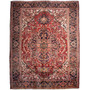 Sharabian Persian Rug 10'5" x 7'11" - Semi Antique Medallion Black, Navy Blue Hand Knotted | front view | SKU 112451