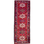 Karaja Persian Rug 10'2" x 3'5" - Semi Antique Medallion Ultramarine, Red Hand Knotted | front view | SKU 112460