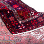Karaja Persian Rug 10'2" x 3'5" - Semi Antique Medallion Ultramarine, Red Hand Knotted | corner detail | SKU 112460