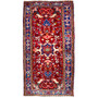 Goravan Persian Rug 6x3 ft - Semi Antique Medallion Blue, Red Hand Knotted | front view | SKU 112462