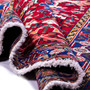 Goravan Persian Rug 6x3 ft - Semi Antique Medallion Blue, Red Hand Knotted | detail view | SKU 112462