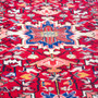 Goravan Persian Rug 6'11" x 3'7" - Semi Antique Medallion Blue, Red Hand Knotted | side view | SKU 112462
