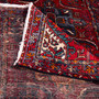 Karaja Persian Rug 10'6" x 2'11" - Semi Antique Medallion Ultramarine, Red Hand Knotted | corner detail | SKU 112463