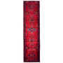 Zanjan Persian Rug 14'3" x 3'5" - Semi Antique Medallion Navy Blue, Crimson Hand Knotted | front view | SKU 112464