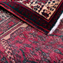 Sarab Persian Rug 10x3 ft - Semi Antique Medallion Camel, Blue Hand Knotted | corner detail | SKU 112515