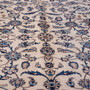Tabas Persian Rug 11x7 ft - Semi Antique Afshan All-Over, Eslimi Arabesque Cream, Navy Blue, Indigo Hand Knotted | side view | SKU 112520