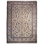 Tabas Persian Rug 11'4" x 7'10" - Semi Antique Medallion White, Blue Hand Knotted | front view | SKU 112520