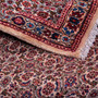 Mood Persian Rug 10'11" x 3'7" - Semi Antique Medallion Navy Blue, Red Hand Knotted | corner detail | SKU 112521
