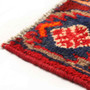 Hamadan Persian Rug 8'8" x 3'6" - Semi Antique Afshan Red, Blue Hand Knotted | corner detail | SKU 110113