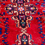 Ferdos Persian Rug 13'7" x 3'9" - Semi Antique Geometric Red, Beige Hand Knotted | side view | SKU 112555