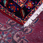Ferdos Persian Rug 13'7" x 3'9" - Semi Antique Geometric Red, Beige Hand Knotted | corner detail | SKU 112555