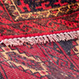 Baluch Persian Rug 5'3" x 2'4" - Semi Antique Mihrab Red, Blue Hand Knotted | back view | SKU 112556