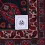 Mashhad Persian Rug 11x8 ft - Semi Antique Medallion (Toranj), Shah Abbasi Crimson, Navy Blue, Cream Hand Knotted | full view | SKU 112557