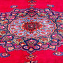 Mashad Persian Rug 11'12" x 8'6" - Semi Antique Medallion Crimson, Ultramarine Hand Knotted | side view | SKU 112557