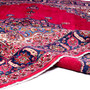 Mashad Persian Rug 11'12" x 8'6" - Semi Antique Medallion Crimson, Ultramarine Hand Knotted | detail view | SKU 112557