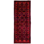 Baluch Persian Rug 5x2 ft - Semi Antique Mihrab Red, Blue Hand Knotted | front view | SKU 112559