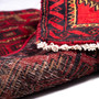 Baluch Persian Rug 5'4" x 2'1" - Semi Antique Mihrab Red, Blue Hand Knotted | corner detail | SKU 112559