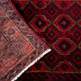 Baluch Persian Rug 5x2 ft - Semi Antique Geometric, Diamond Lattice Red, Dark Red, Black Hand Knotted | full view | SKU 112559